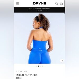 DFYNE Women's Blue Athletic Shorts and Top